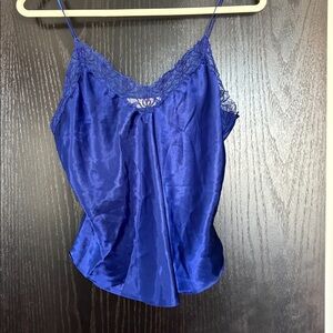 Y2K Victoria's Secret navy blue lace cami tank